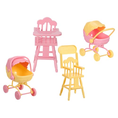 Ciieeo 2 Sets Miniatur-Puppenhaus-Kinderwagen und Hochstuhl, realistisches bewegliches Auto, leichtes ABS-Puppenzubehör für Rollenspiele und Puppenhaus-Dekoration Ciieeo 2 Sets Miniatur-Puppenhaus-Kinderwagen und Hochstuhl, realistisches bewegliches Auto, leichtes ABS-Puppenzubehör für Rollenspiele und Puppenhaus-Dekoration von Ciieeo