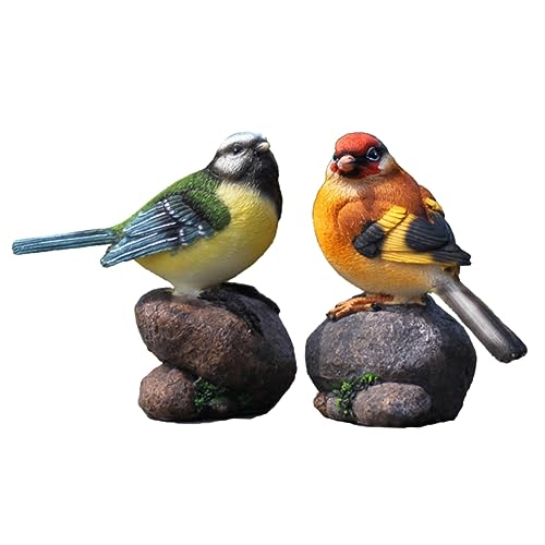 Ciieeo 2 Stück 1 Set Tischskulptur Aus Kunstharz Vogelornamente Vogelskulptur Dekorative Vogelfigur Vogelornament Künstliche Vogelfigur Vogelfiguren Sammlerstücke Eingetopftes von Ciieeo