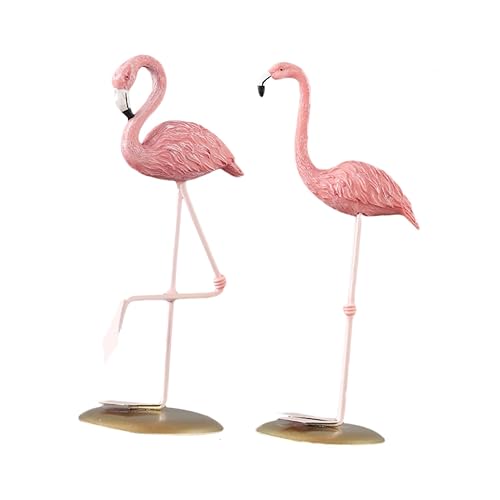 Ciieeo 2 Stück Flamingo Ornament Rosa Flamingo Skulptur Flamingo Gartenskulptur Flamingo Gartenstatuen Flamingo Desktop Dekoration Flamingo Tierfigur Harz Flamingo Statue Ornament von Ciieeo