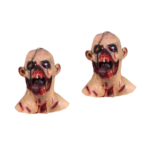 Ciieeo 2 Stück Horrormaske Gesichtsmaske Halloween von Ciieeo