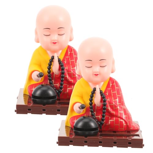 Ciieeo 2 Stück Puppenornamente Kleine Mönchsstatue Buddha Statue Auto Innendekoration Kumpels Mater Spielzeug Von Solar Monk Wackelkopf Auto Schüttelnder Kopf Spielzeug Buddha von Ciieeo