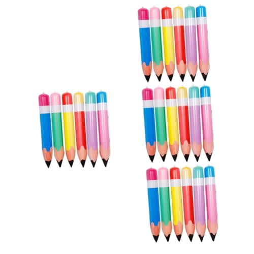 Ciieeo 24 Stk Aufblasbarer Bleistift Jumbo-bleistift Aufblasbare Bleistifte, Jumbo-requisiten Jumbo Aufblasbare Bleistifte Aufblasbare Buntstifte Klassenzimmerdekoration Pvc von Ciieeo