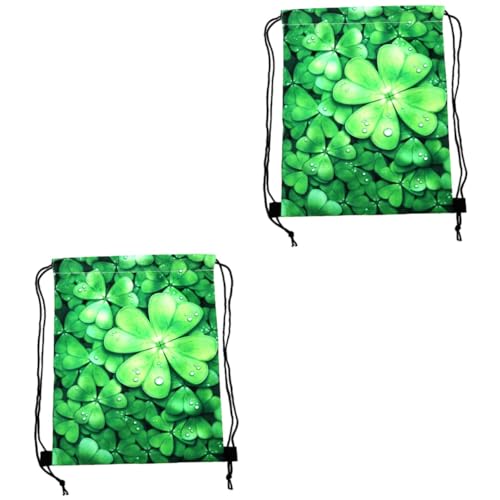 Ciieeo 2St Tasche mit Kordelzug st patricks day partyzubehör Kleeblatt-Geschenktüten aufbewahrungssack storage pockets Aufbewahrungstaschen bedruckte Reisetasche Einkaufstasche Lagerung von Ciieeo