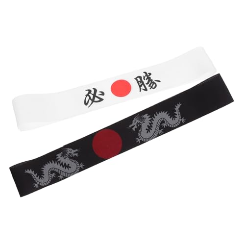 Ciieeo 2st Japanisches Ninja-kopftuch Ninja-stirnbänder Ninja-stirnband Küche Stirnband Hibachi-hut Hachimaki-stirnband Herren-stirnband Japanisches Kochstirnband Ninja-hut Polyester von Ciieeo