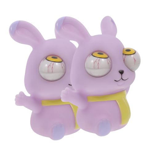 Ciieeo 2st Starrendes Kaninchen Brotmaschine Brötchen Kaninchen Kinderspielzeug Charme-statue Süßes Kaninchen Miniaturtapete Tragbarer Korb Kit-statue Cartoon-korb Hase Violet Pu von Ciieeo