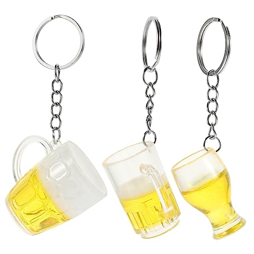 Ciieeo 3St Bierkrug Schlüsselanhänger Bierbecher Modell Schlüsselanhänger Bierkrug als Schlüsselanhänger Bierbecher Schlüsselanhänger Mini Bierglas Schlüsselanhänger Schlüsselringe Abs von Ciieeo