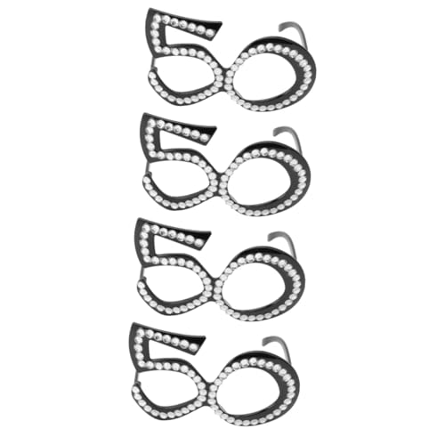 Ciieeo 4 Stück 50 Jahre Alte Brille Zahl Geburtstagsbrille Neujahrsbrille Jubiläumsfeier Gefallen Geburtstagsparty-zubehör Brillen Zum 50. Geburtstag Geburtstagssonnenbrille Stk von Ciieeo