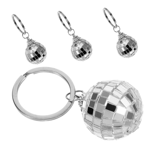 Ciieeo 4 Stück Disco Schlüsselanhänger Mini Disco Kugel Schlüsselanhänger Disco Party Dekoration Disco Kugel Hängende Dekorationen Disco Licht Disco Kugel Ornament Dekorative von Ciieeo