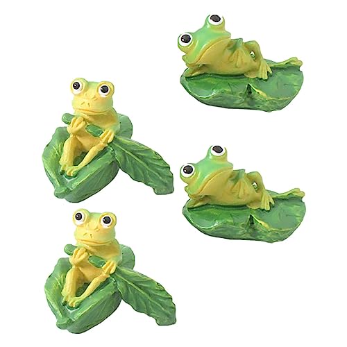 Ciieeo 4 Stück Frosch Schmuckstücke Botanisches Miniatur Frösche Für Feengarten Dekorationen Für Kleine Moos Ornamente Miniaturfiguren Miniatur Gartendekoration Grünes von Ciieeo