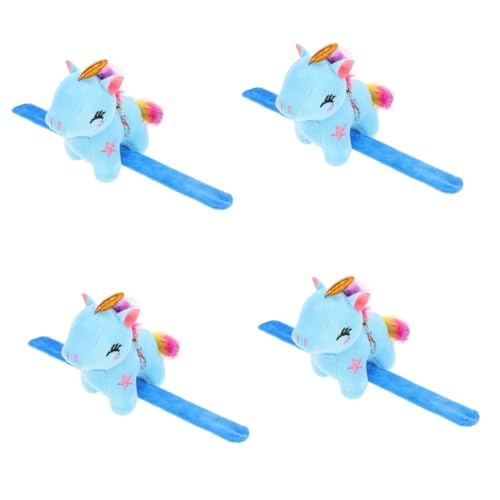 Ciieeo 4 Stück Slap-armband Einhorn-slap-ringe Ausgestopfte Tier-slap-bands Huggables-plüsch Handgelenkumarmung Einhorn-schnapparmband Einhorn Geburtstag Einhorn Stofftier Pp Baumwolle von Ciieeo