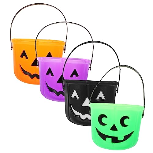 Ciieeo 4 Stück Tragbarer Kürbis Eimer Kürbis Süßigkeiten Eimer Party Snack Eimer Großer Kürbis Eimer Kürbis Korb Halloween Süßigkeiten Eimer Kürbis Eimer Süßigkeiten Party von Ciieeo