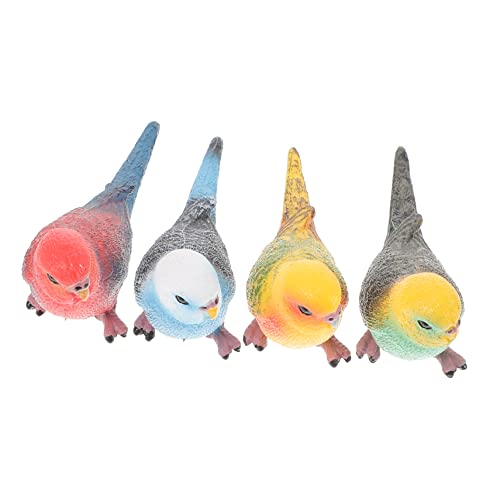 Ciieeo 4pcs Lebensechte Papagei Figuren Künstliche Vogel Modelle Für Garten Decor Spielzeug Papagei Ornament Set von Ciieeo