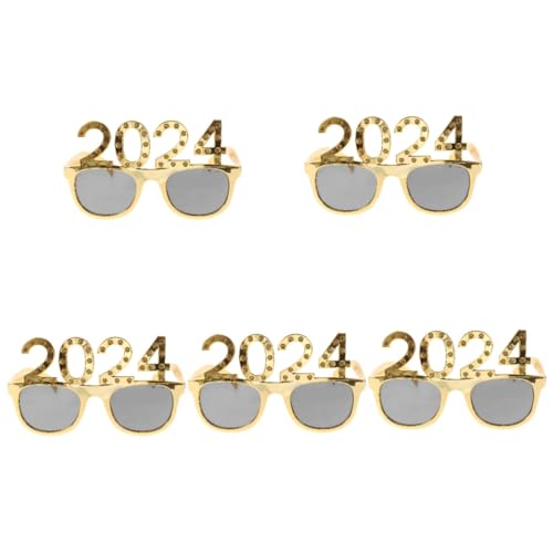 Ciieeo 5 Stück 2024 Gläser Farbig Abschlussfeier Brillen Neujahrszubehör Neujahrsparty Dekorationen Neujahrsbrillen Neujahrskostümzubehör Partygebrauch Brillen Brillen von Ciieeo