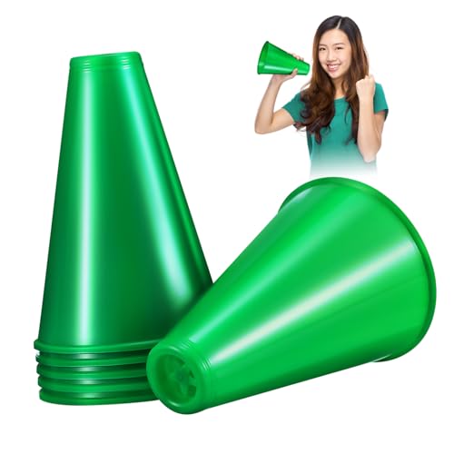 Ciieeo 6 STK Event triffier Party Supplies Spielaktivitäten plasure jubeln Cheerleader-Megaphone Jubel-Megaphon groß Jubel-Megafon-Dekorationen Party-Megafone Party-Horn Plastik Green von Ciieeo