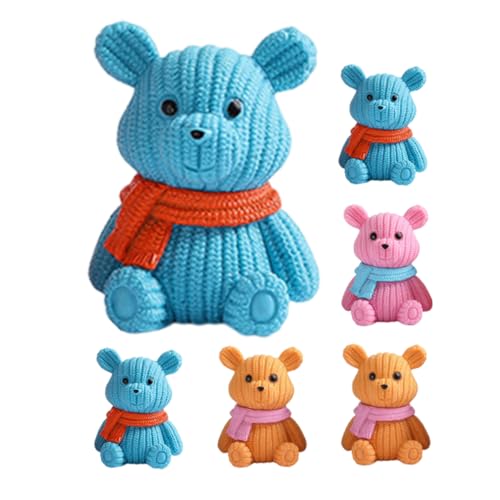 Ciieeo 6 STK Mini-bär-Ornamente Feengarten Zubehör Dekorationen Für Blumentöpfe Bär Figur Auto-inneneinrichtung Bären-Charme Süße Tierfigur Kleine Bärenstatuen Mini-bär-Modelle Harz von Ciieeo