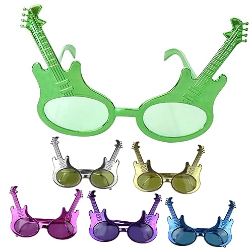 Ciieeo 6 Stück Gitarren Brillen Brillen Für Festivals Partygeschenke Party Requisiten Einzigartige Brillen Brillen Requisite Streich Brillen Erwachsene Kinder Party von Ciieeo