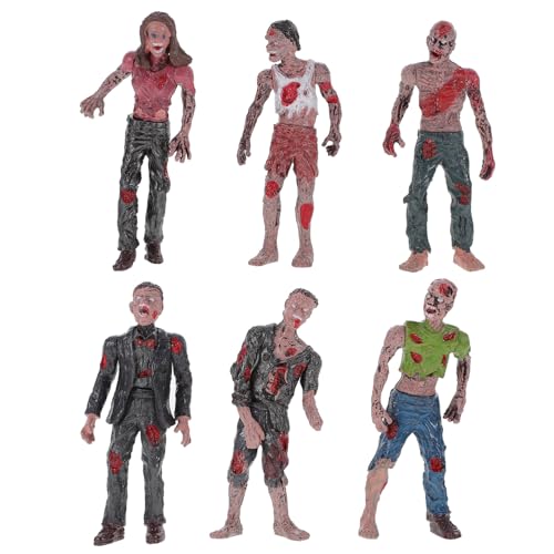 Ciieeo 6 Stück Zombie-Puppen Spielzeug Zombie-Figuren Action-Figuren Spielzeug Walking Dead Spielzeug Für Halloween Gruselige Requisiten Halloween Gruseliges Zombie-Spielzeug Kunststoff von Ciieeo