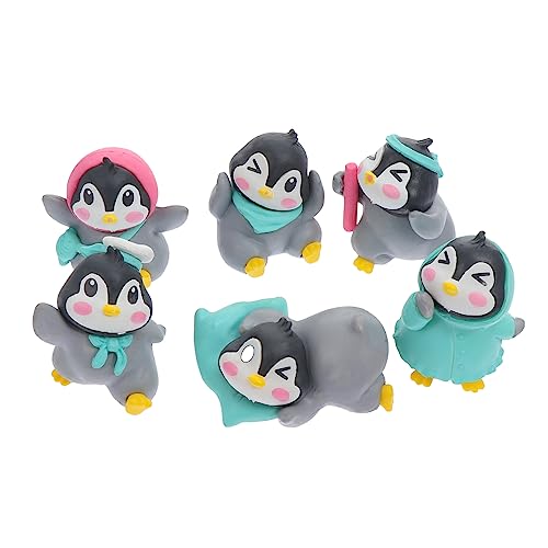 Ciieeo 6 Stück Pinguine Aus PVC Miniatur-Pinguin-Figur Spielzeug Schreibtisch-Ornament Süße Pinguin-Puppen für Jungen und Mädchen Weihnachtsdekoration von Ciieeo