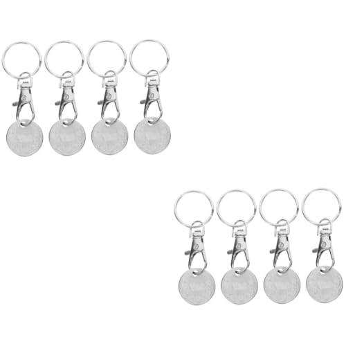 Ciieeo 8 Stück Einkaufswagen Token Einkaufswagen Token Schlüsselanhänger Metall Trolley Token Einkaufswagen Münzen Schlüsselanhänger Token Schlüsselanhänger Ornament von Ciieeo