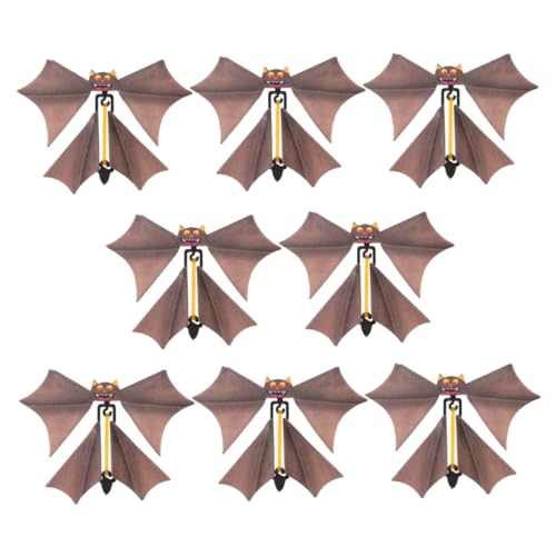 Ciieeo 8 Stücke Fliegende Fledermaus Spielzeug Halloween Fledermaus Dekoration Figuren Für Bühne Leistung Requisiten Hellbraun von Ciieeo