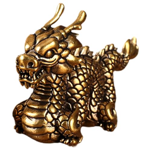 Ciieeo China Chinois graceling hausdeko wohnungsdeko Throne 2024 Reichtumsstatuendekor Drachenspielzeug Drachenplüsch roter Drache Sternzeichen Handwerk dekorative Drachenstatue Messing von Ciieeo