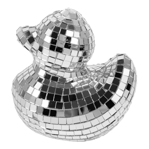 Ciieeo Disco-Ente Desktop-Disco-Kugel Disco-Kugel-Party-dekor Disco-Kugel-tischdekoration Spiegel-Disco-Kugel-Dekorationen Disco-Party-bälle Desktop-dekokugel Ente-Disco-Kugel Glas von Ciieeo