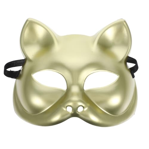 Ciieeo Katzenmaske Diy-Rohling Bemalbare Maske Fuchsmaske Unvollendete Kunststoff-Rohlingsmaske Bastelmaske Halloween-Party Maskerade Partyzubehör von Ciieeo