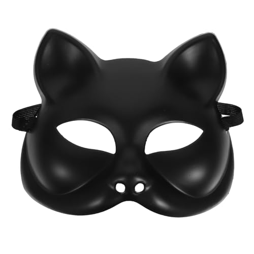 Ciieeo Katzenmaske Fuchsmaske Diy-Tiermaske Aus Kunststoff Katze Bemalt Rollenspiel Halloween-Maske Requisiten Party Rollenspiel-Kostüme Zubehör von Ciieeo