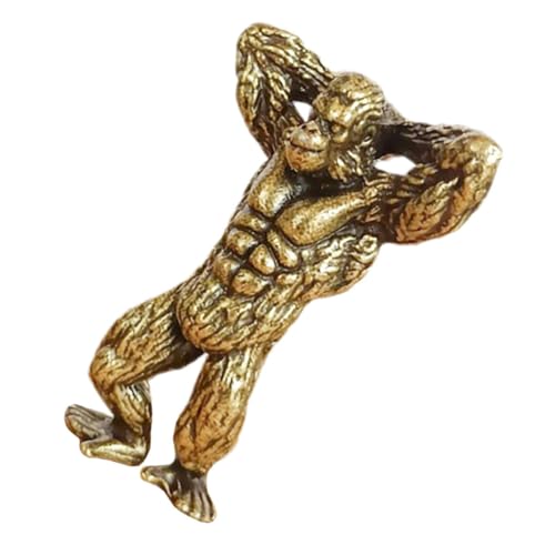 Ciieeo Orang-Utan-Ornamente Wandtattoos Gorilla Drachenfigur Affenspielzeug Drachendekor Drachenstatue Dashcam automatisch Kabinett Messingstatue Bastelfigur aus Messing Figur in Tierform von Ciieeo