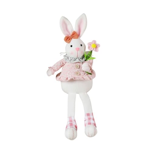 Ciieeo Osterhase Stofftiere Stoffhase Osterkaninchen Stoffkaninchen Puppe Stoff Osterhasen Hasen Desktop Ornamente Kaninchen Dekorationen Für Osterhasen Spielzeug Rosa von Ciieeo