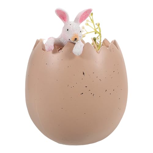 Ciieeo Osterhasen-Ornamente Süßer Hase Frühlingsdekoration Mini-Puppenhaus Lebensmittel und Spielzeugmöbel Kit Becher Niedlicher Hase Eier Dekoration Osterdeko Osterhasenfiguren Harz Rosa von Ciieeo