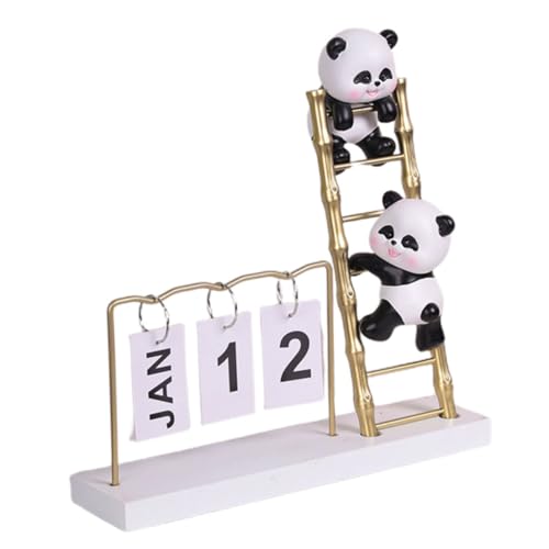 Ciieeo Panda-kalenderornament Desktop- Drachenjahreskalender 12 Monate Tischkalender 2024 Ewiger Blätterkalender Eine Armatur Tischkalender Stehend Flip Harz von Ciieeo