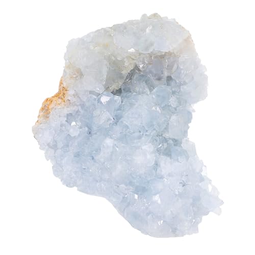 Ciieeo natürlicher Kristallcluster Heimdekoration Blaue Edelsteine Mineralien Probe Geode für den einzug bürodeko Natursteindekor unregelmäßiges Kristalldekor Kristallstein Blue von Ciieeo