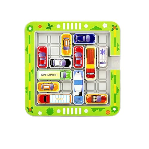 Montessori Toys Magnetic Rush Hour Stau Spiel, Shifting Car Puzzle Toys Parking Maze Board Montessori School Educational Toys Puzzle Games Gifts for Boys Girls 3 4 5 Age von Cikiki