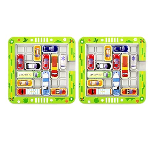 Montessori Toys Magnetic Rush Hour Stau Spiel, Shifting Car Puzzle Toys Parking Maze Board Montessori School Educational Toys Puzzle Games Gifts for Boys Girls 3 4 5 Age von Cikiki