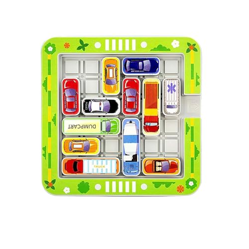 Montessori Toys Magnetic Rush Hour Stau Spiel, Shifting Car Puzzle Toys Parking Maze Board Montessori School Educational Toys Puzzle Games Gifts for Boys Girls 3 4 5 Age von Cikiki