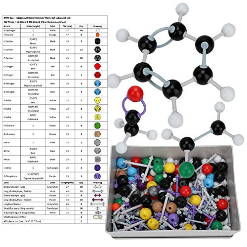 267 Stücke Molecular Model Kit Molecular Chemistry Model Kit Chemie Struktur Kit Anorganische Strukturen Chemie Electron Orbit Structure Set für Chemie Lehrer, Studenten von Cikonielf