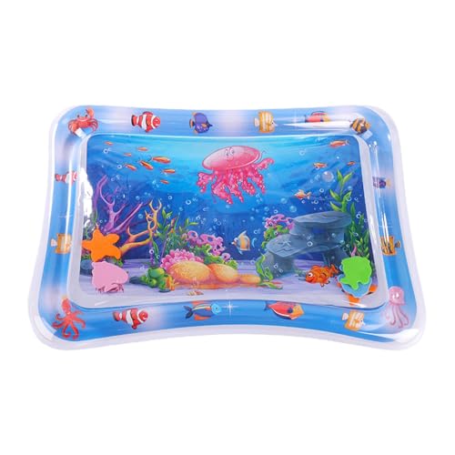 Wassermatte Babys | Sensorische Spielmatte für Babys | Wasserspielpads, Aktivitätscenter-Pad, kostenlose Wasserspiele mit Meeresthema, extra große Aktivitätscenter-Spielmatte zur Stimulation des Wachs von Cileznw