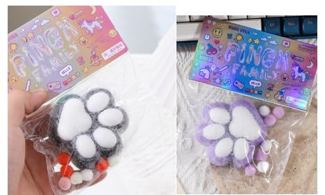 2 Stück Cat Paw Squeeze Toy,Katzenpfoten Quetschspielzeug ,Squishy Cat Toy,Soft Touch,Spielzeug Zum Stressabbau,Angstlinderung,Geeignet für Kinder und Erwachsene (Schwarz + Lila) von Cinsersr