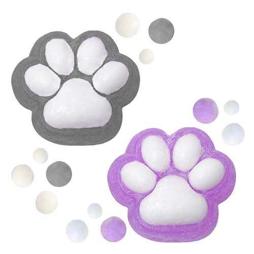 2 Stück Cat Paw Squeeze Toy,Katzenpfoten Quetschspielzeug ,Squishy Cat Toy,Soft Touch,Spielzeug Zum Stressabbau,Angstlinderung,Geeignet für Kinder und Erwachsene (Schwarz + Lila) von Cinsersr