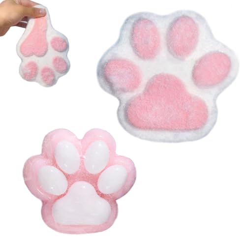 2 Stück Katzenpfoten Squishy-1 Großes Cat Paw Squishy und 1 kleines Cat Paw Squeeze Toy, 5,9 Zoll großes niedliche Katzenpfoten-Quetschbälle, Stressball Silikon -Sensorikkugeln für Erwachsene, Kinder von Cinsersr