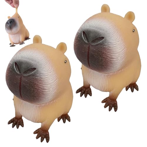 2 Stück Squeeze Toy Kapybara-Kugelfisch Anti Stress Stressbälle Capybara Squeeze Fidget Toys Niedliches Capybara-Quetschspielzeug, Rebound, Neuartiges Und Lustiges Geschenk Für Erwachsene Und Kinder von Cinsersr