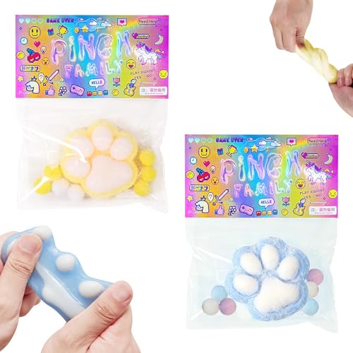 2 Stück Taba Squishy,Squishy Pfote,Katzenpfoten Squishy,Cat Paw Squishy,Lindern Sie Stress und Ängste,Geschenk für Kinder,Jugendliche Oder Alle,Die Quetschspielzeuge Lieben von Cinsersr