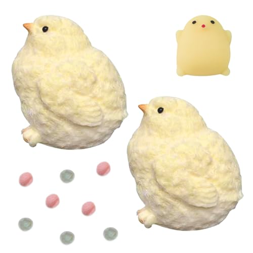 3 Stück Squishy Chicken Squeeze Toy,Taba Squishy Küken,Süße Küken Squishy,Küken-Squeeze-Taba-Squishy-Spielzeug,Nicht Leicht zu Brechen,zum Stressabbau und zur Entspannung von Cinsersr