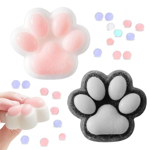 Cat Paw Squeeze Toy 2PCS Katzenpfoten Quetschspielzeug mit Bällen Lustig Cat Paw Anti Stress Bälle Geeignet für Mädchen und Jungen zum Entspannen (Schwarz und Weiß) von Cinsersr