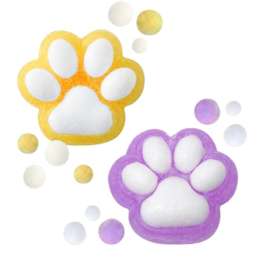 Cat Paw Squishy, 2 Stück Katzenpfoten Quetschspielzeug mit Bällen Lustig,Cat Paw Anti Stress Bälle,Cat Paw Squishies,Cat Paw Squeeze Toy,Kann Die Aufmerksamkeit Fokussieren und Ängste Lindern von Cinsersr