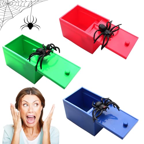 Cinsersr 3 PCS Spider Prank Box Spinne in der Box Spider Prank Toy Spinnenbox Scherzartikel Spinne Aus der Box Geschenke für Männer und Frauen Lustige überraschungsboxen Partygeschenke. von Cinsersr