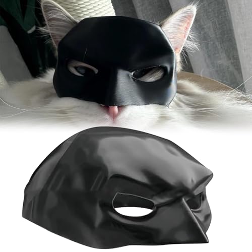 Cinsersr Batman Maske für Katzen,Katzenmaske,Cat Batman Mask,Kreatives Design,Slip-on-Design,Halloween Oder Tägliche Unterhaltung,Katzenkostüm,Haustierkostüm (Schwarz M) von Cinsersr