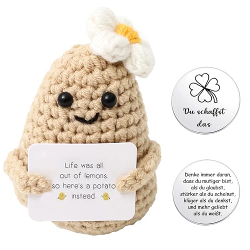 Cinsersr Positive Potato, Positive Kartoffel Deutsch, Positive Kartoffel, Positive Potato Deutsch, Lustige Positive Kartoffel Puppe Geschenk für Freunde Abschluss mit kleine Glücksmünze. von Cinsersr