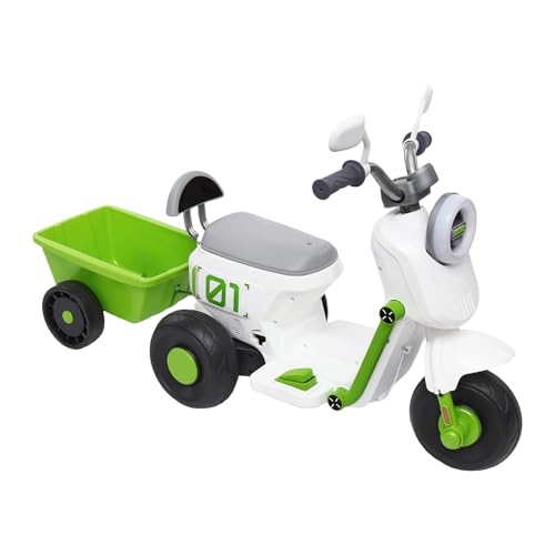 ElektroMotorrad für Kinder 2-6 Jahre: Kindermotorrad mit 3.23-4.83 km/h, Scheinwerfer (Grün, Weiß) von Ciounmb